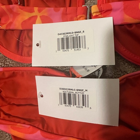 Dippin Daisy Orange and Pink Bikini Set Small Top Medium Bottom - Picture 4 of 4